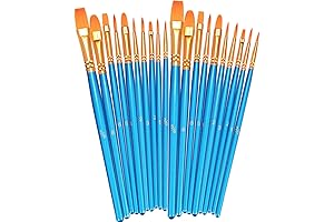BOSOBO 20 Pcs Round Tip Nylon Face Paint Makeup Brushes