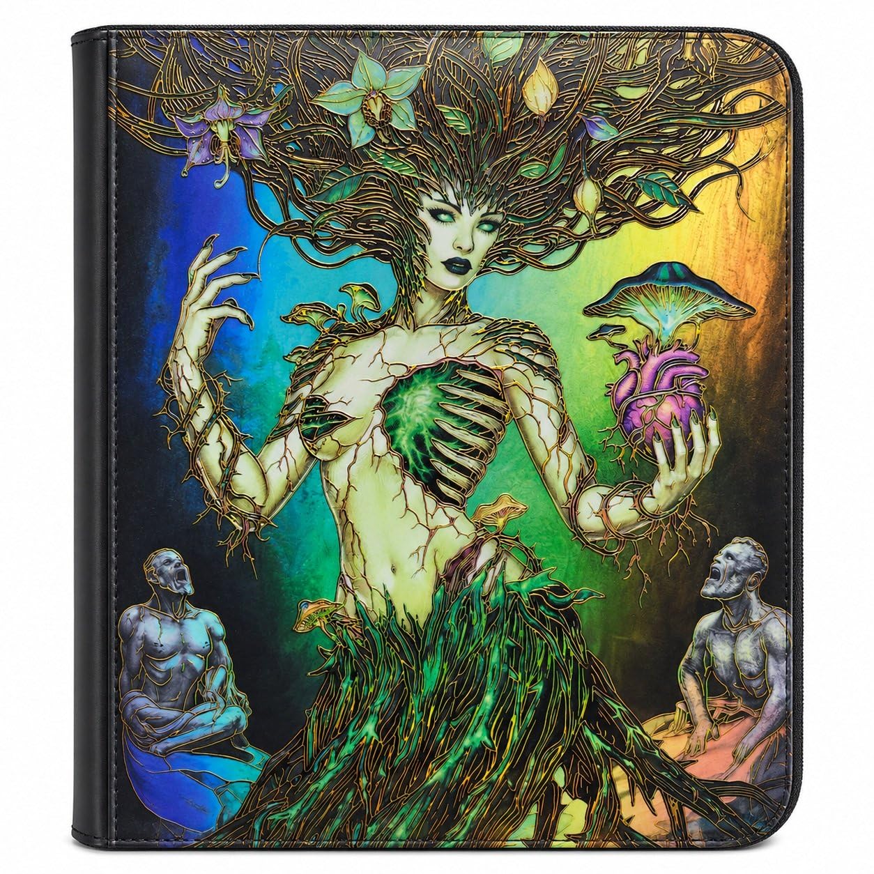 The Garden's Curse, raccoglitore per carte collezionabili con 9 tasche con cerniera, 360 carte con caricamento laterale, opera d'arte olografica botanica fantasy