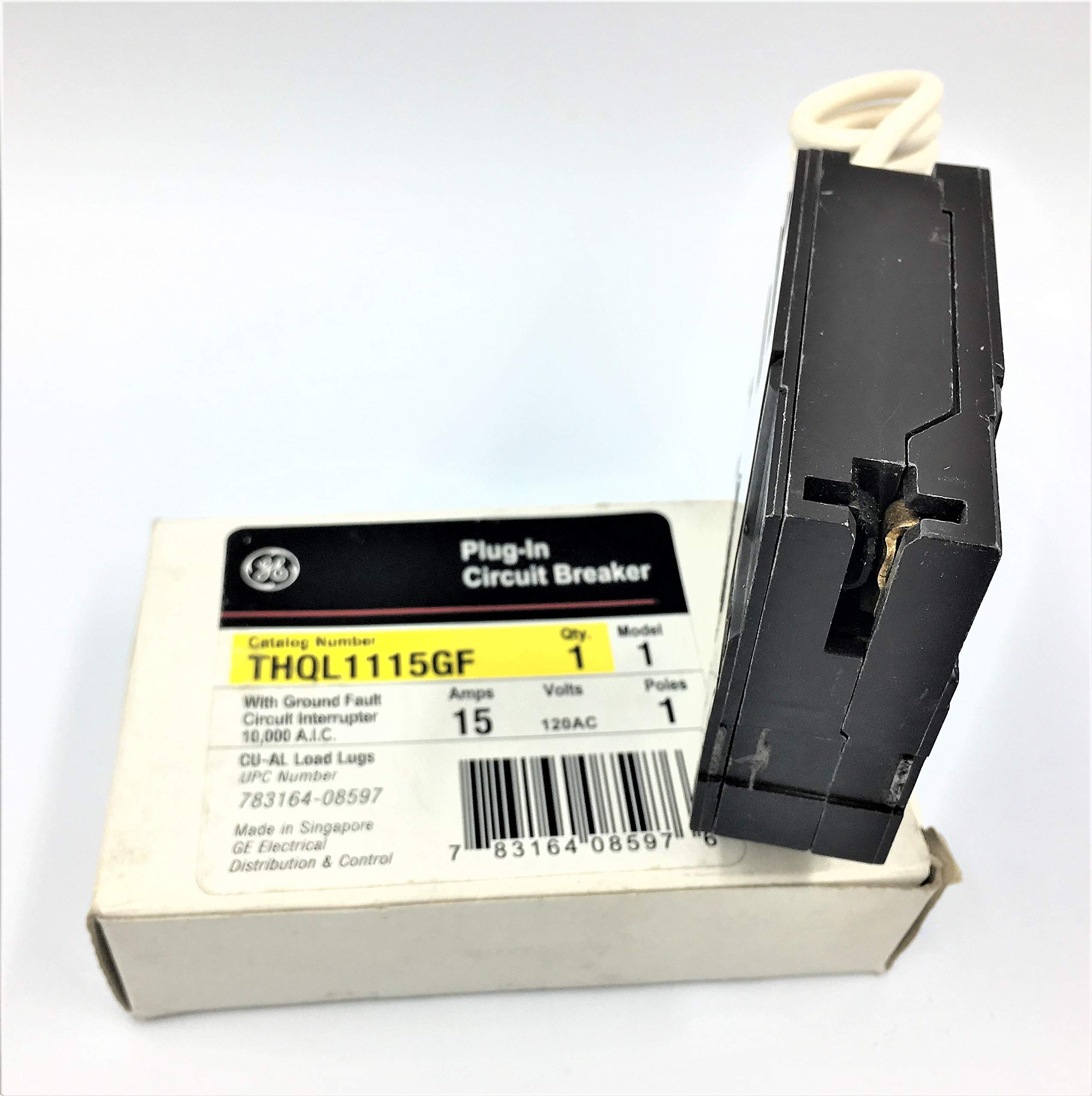 GE THQL1115GF; 1P 15A 120V GFCI CB - Magnetic Circuit Breakers