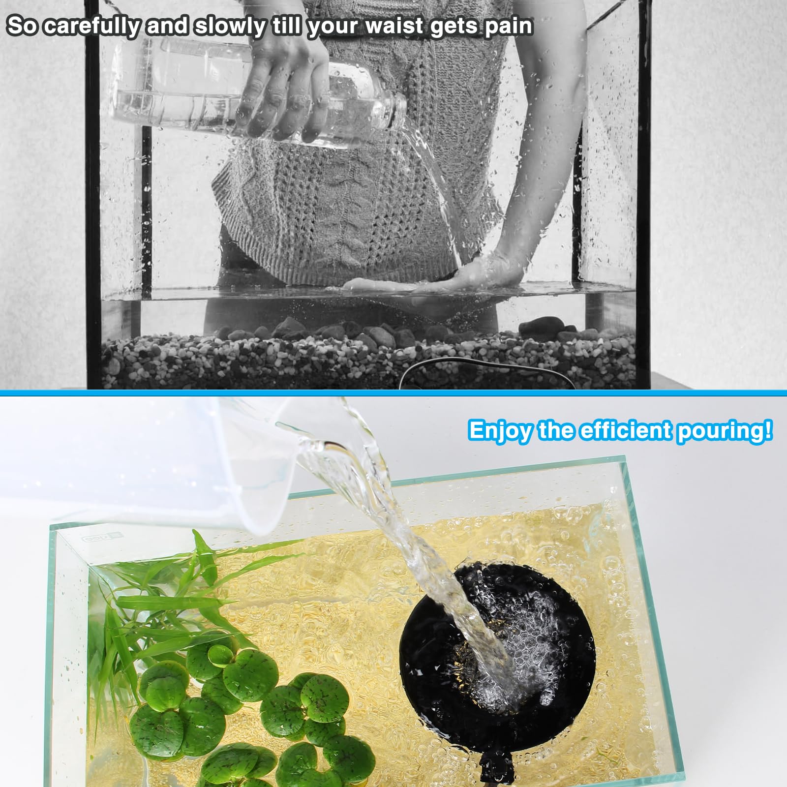 Aquarium Water Change Pouring Diffuser -Water Flows