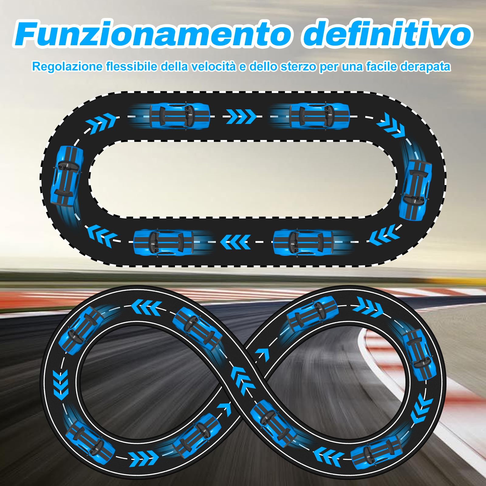 BuzzoXerex RC Drift Car, Mini Macchina Telecomandata Drift, 1/24 4WD Auto Telecomandata con Luce LED, 18km/h, Auto Giocattolo per Adulti e Bambini di Età Superiore agli 6 Anni (B)
