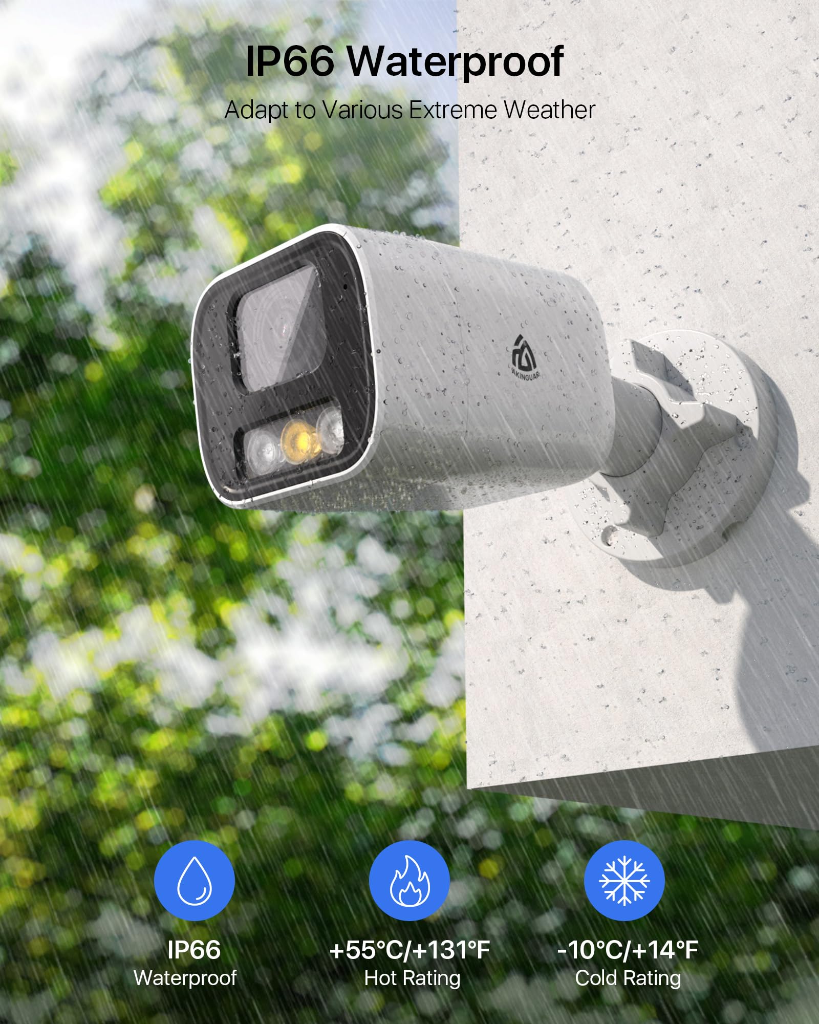 8MP Cámara Vigilancia PoE Exterior con Foco, Tarjeta Memoria 32GB | 4K UHD Cámara PoE Seguridad, Detección de Personas/Vehículos, Visión Nocturna en Color, Audio Bidireccional, Impermeable IP66