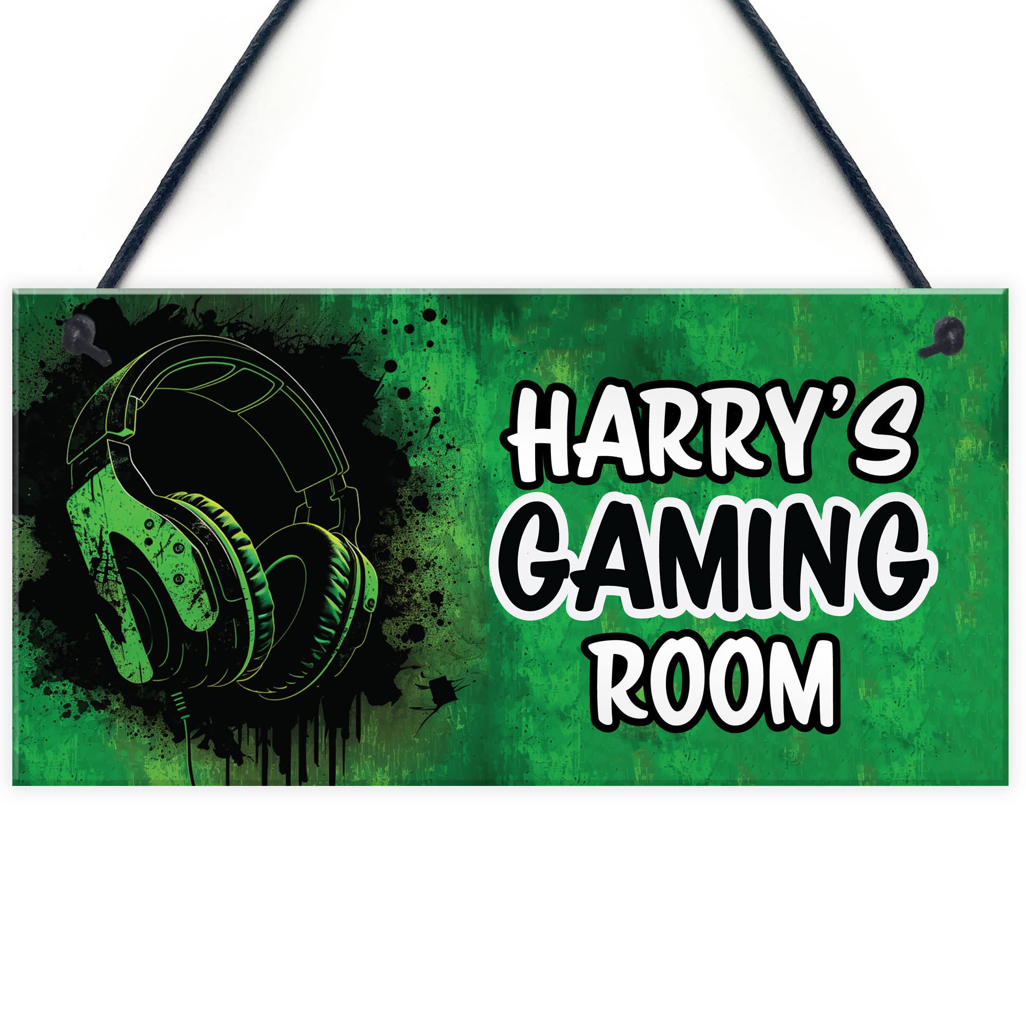Red Ocean Gamer Personalised Bedroom Door Signs - Boys Bedroom Wall Decor Signs - Gamer Gifts For Brother Son - Gaming Signs For Games Room, Man Cave, Bedroom