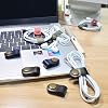 Organizador de cables de cuero CAILLU, amarres para audífonos, guardacables para viaje | 10 organizadores para audífonos, envoltura para audífonos, cierre de botón para soporte de cable USB, escritorio, bolsillo, rellenos de calcetines para hombres 3
