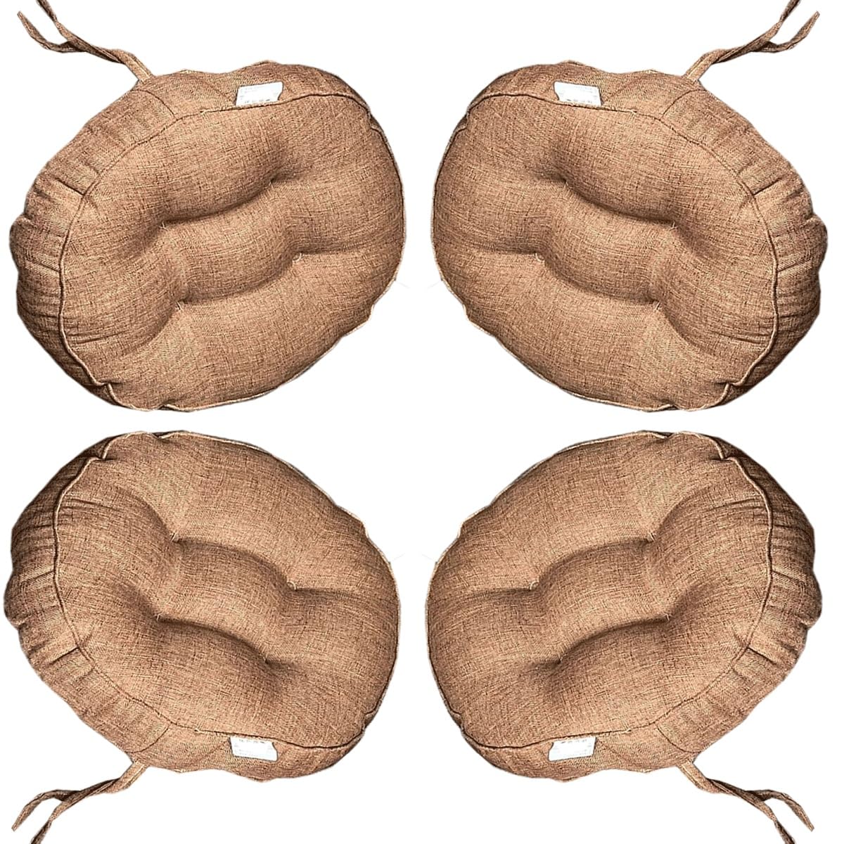 Coussin tabouret de bar dur lot de 4 solutions d'assise ronde antidérapante curry