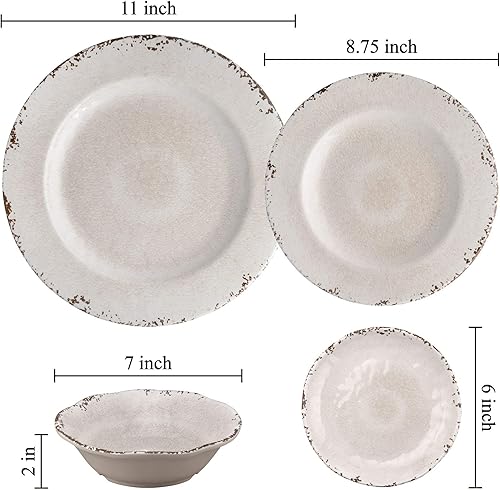 Miniatura 5 de UP ware Crackle - Platos redondos de melamina para postre, platos pequeños para servir, para aperitivos, aperitivos y guarniciones, crema, 6