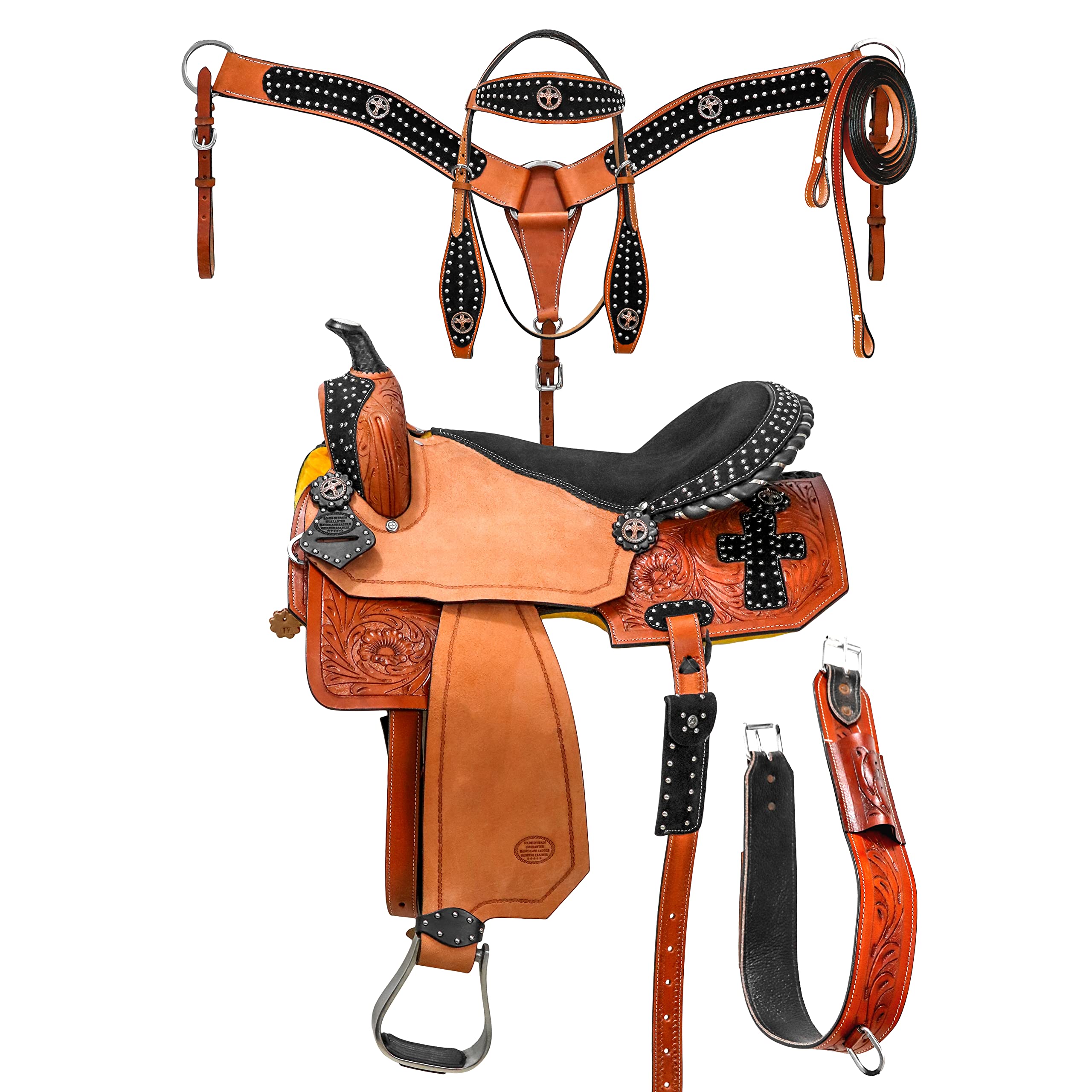 Sella Western In Pelle Di Alta Qualità Deen Enterprises – Misure 10 A 45,7 Cm (16,5''), Per Adulti E Pony, Design Classico