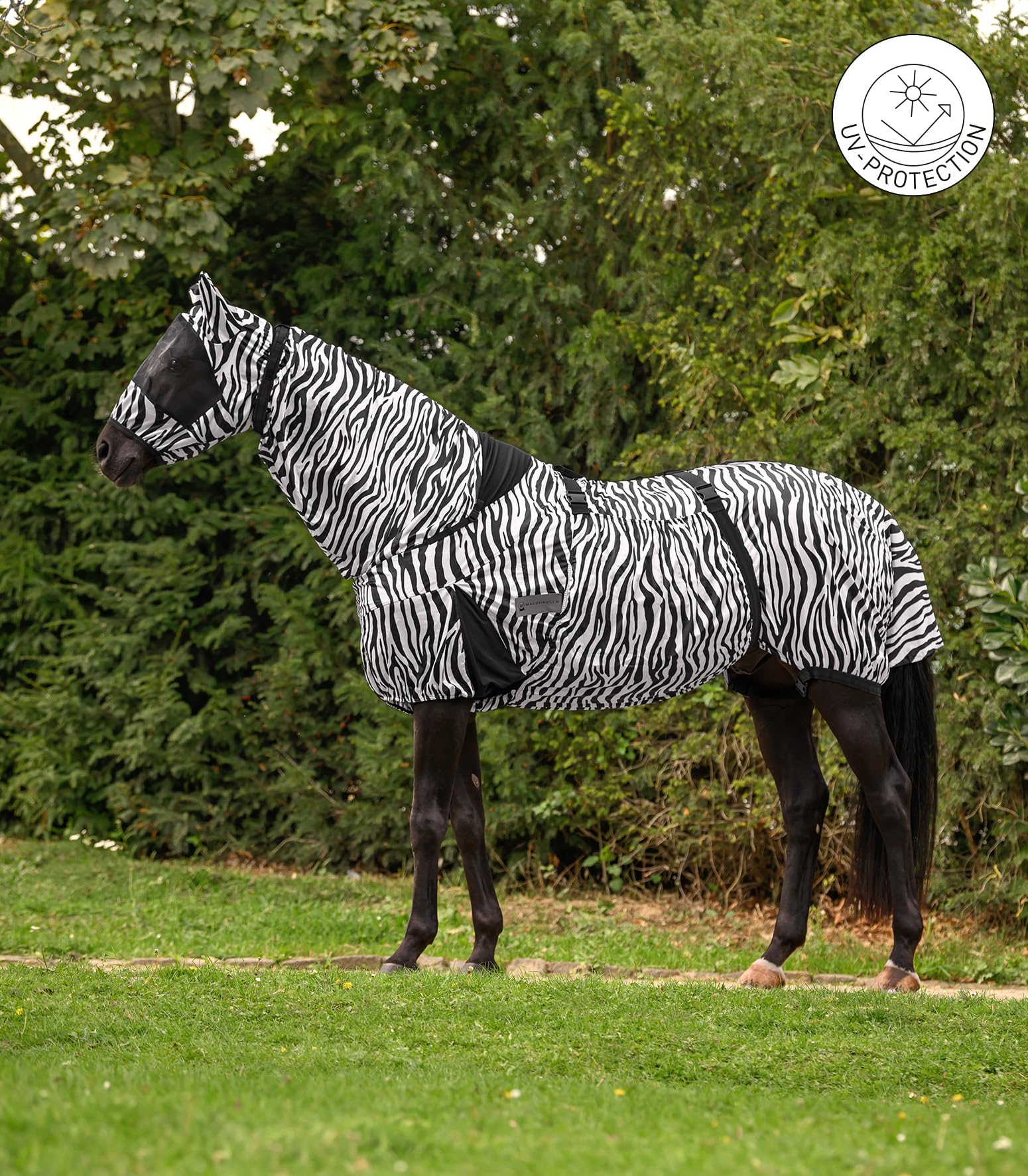 Waldhausen Ekzemdecke Zebra 145 cm Atmungsaktiver Funktions-Faserstoff