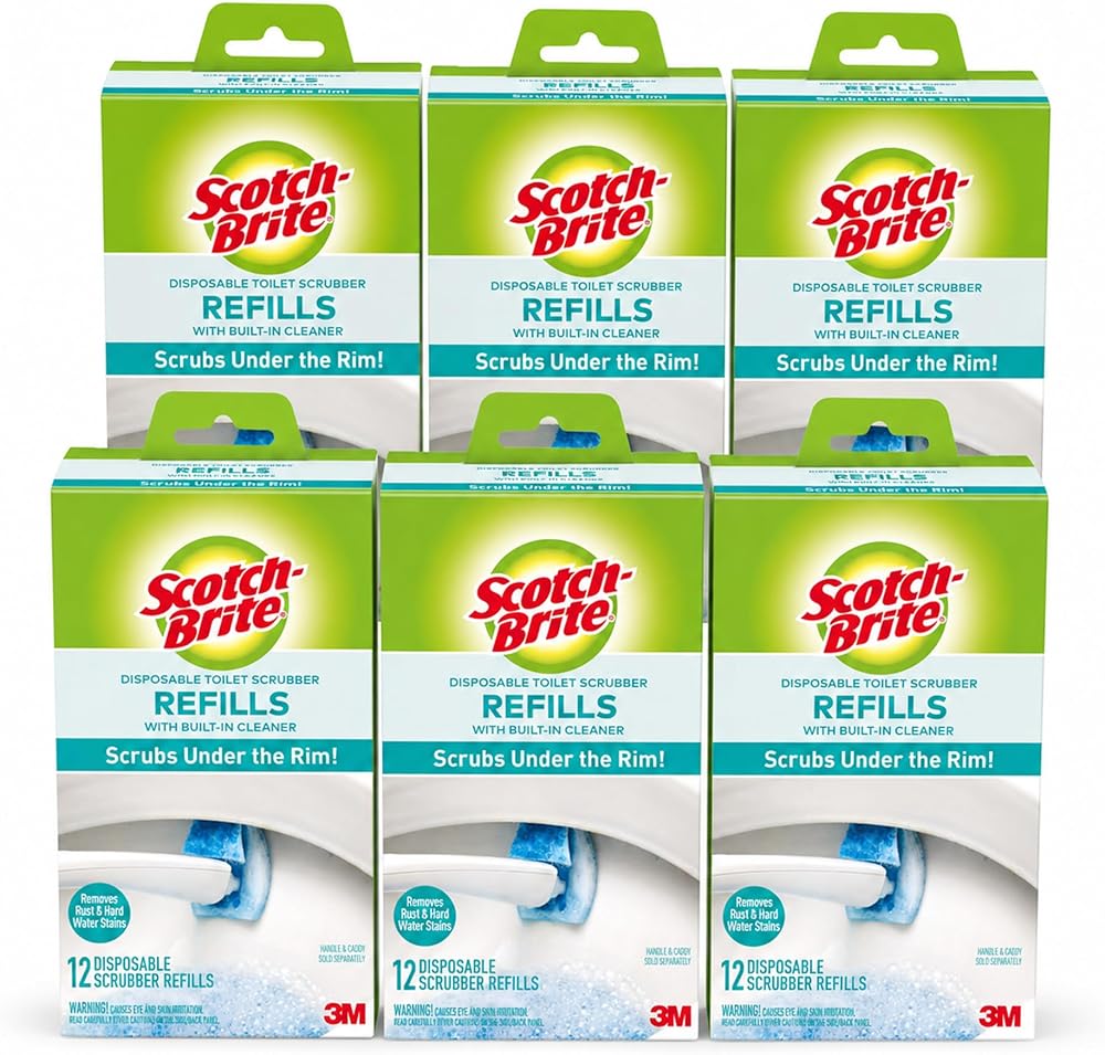 Scotch-Brite Disposable Toilet Scrubber Refills, 6 Pack, 72 Count — 사진 1