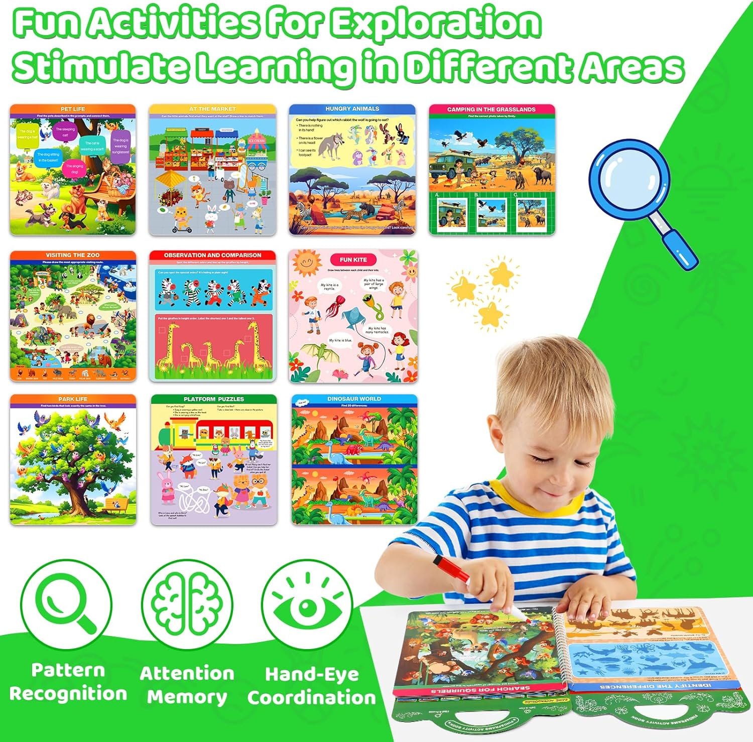 Search and Find Activity Books for Kids Ages 3-5, Toddler Toys Travel Games, Kids Busy Book for Car Airplane Road Trip Essentials, Perfect Easter Christmas Birthday Gift, Preschool Learning Activities