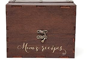 Personalized Wooden Recipe Box with Engraved Dividers and Recipe Cards