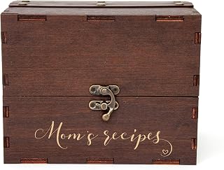 Wooden Recipe Box Personalized - Mothers Day Gift - Engraved Recipe Card Box - Moms Birthday Gift - Custom Recipe Box with Cards 4x6 - Recipe Box Dividers - Rustic Kitchen - Wedding Bridal Shower Gift