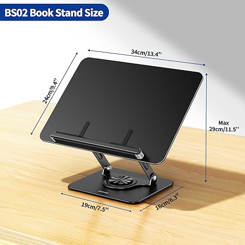Miniatura 4 de BESIGN BS02 - Soporte de libro para lectura, soporte ajustable para libros, soporte ergonómico para laptop con clips elásticos para páginas para