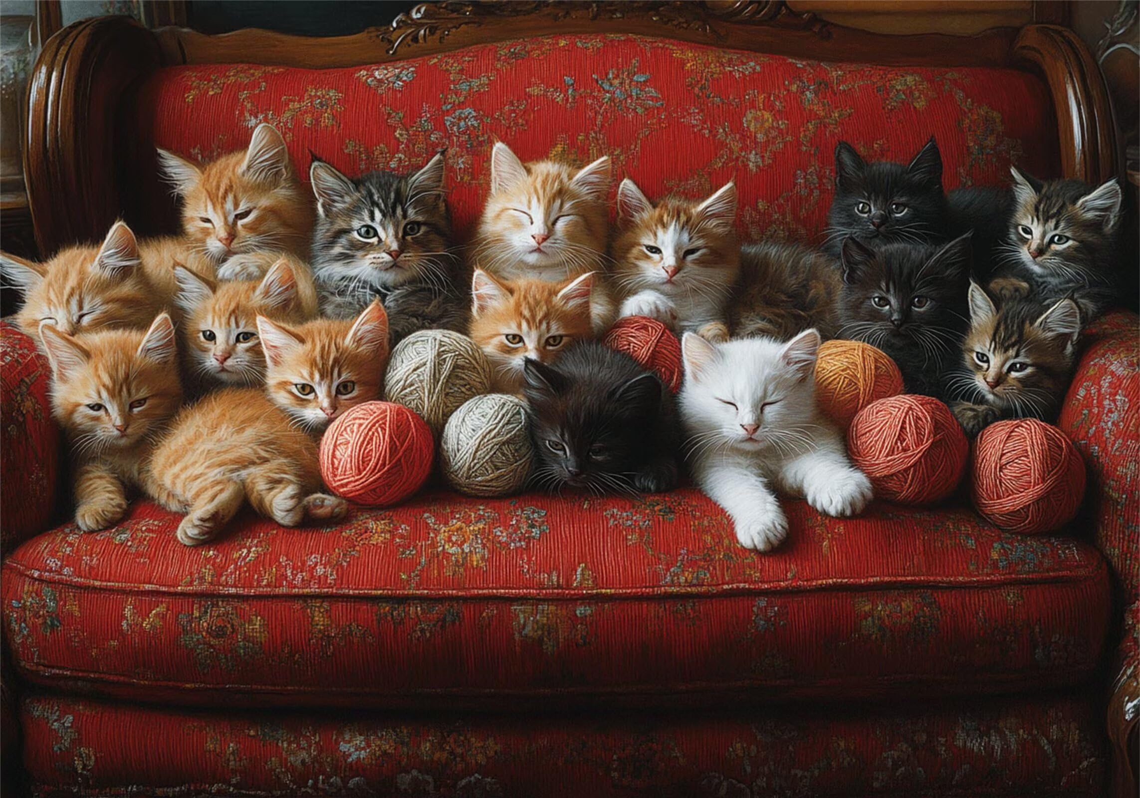 Puzzle 2000 Teile Erwachsene Katze 100x70cm,2000pcs Klassische Puzzles Tier Anspruchsvoll Jigsaw Spielzeug Puzzlespiel Lernspiel Impossible Holzpuzzle Geeignet für alle Altersgruppen Geschenk P-884