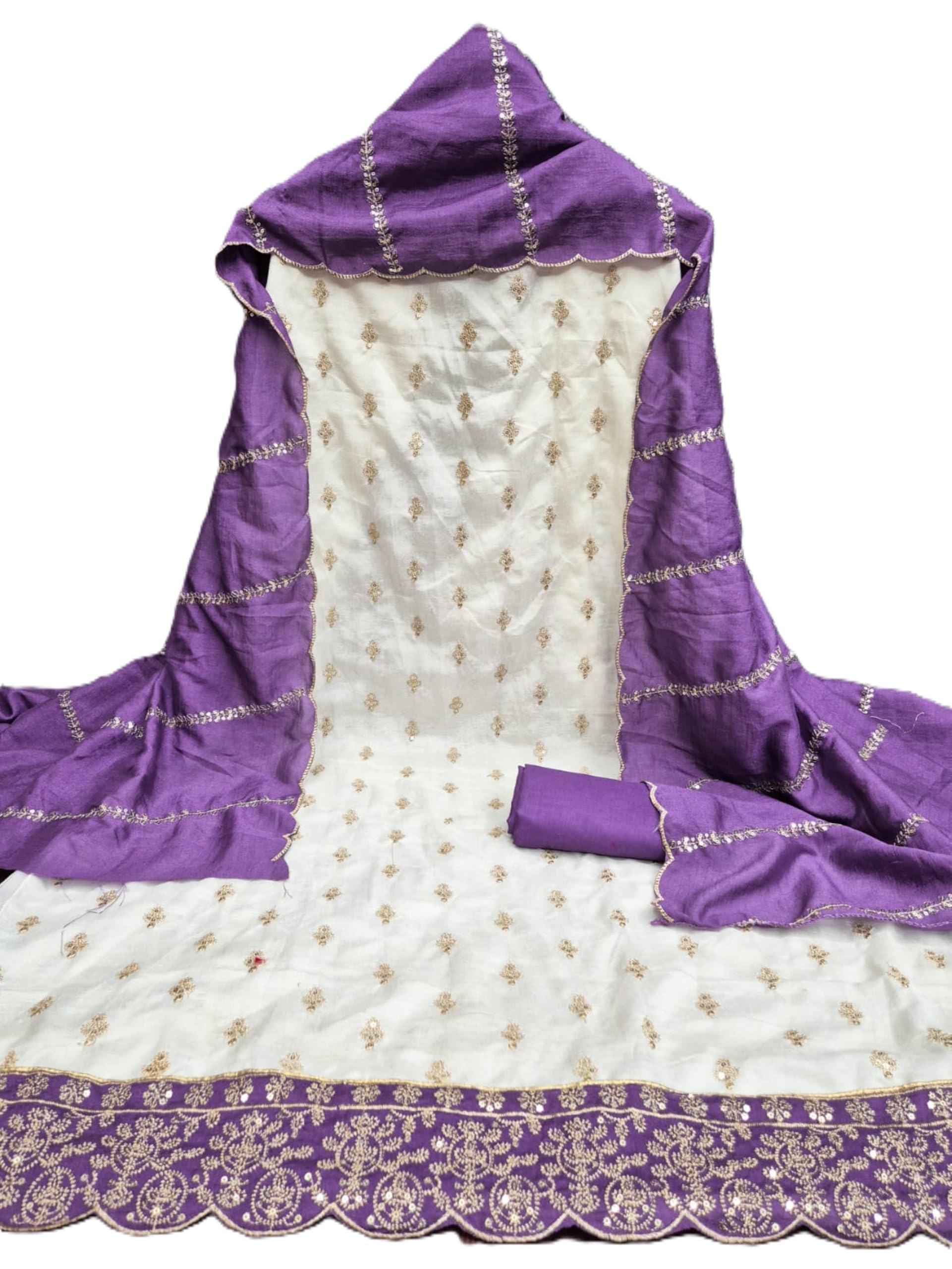 Buy Leeli Peeri Designer Women's Vichitra Silk Sequence Embroidery