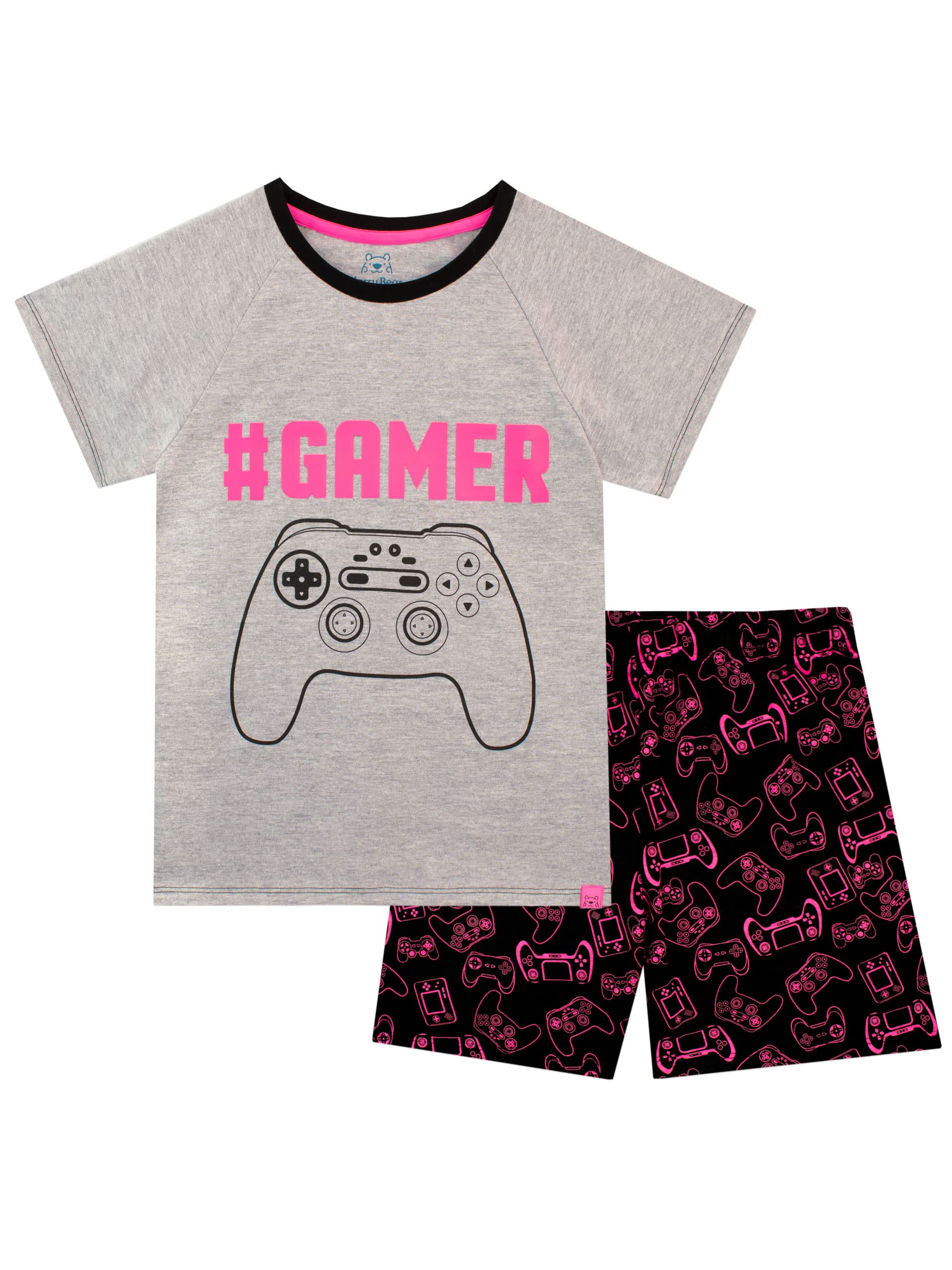 Harry Bear Girls Short Pyjamas Gamer Multicoloured 7-8 Years