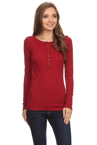 Buy Red T Shirt Women Crew Neck Ribbed 