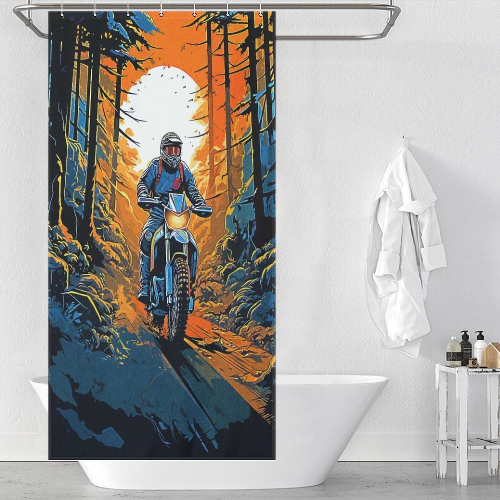 Rideaux de bain décoratifs et lavables Forest Rides 90x180