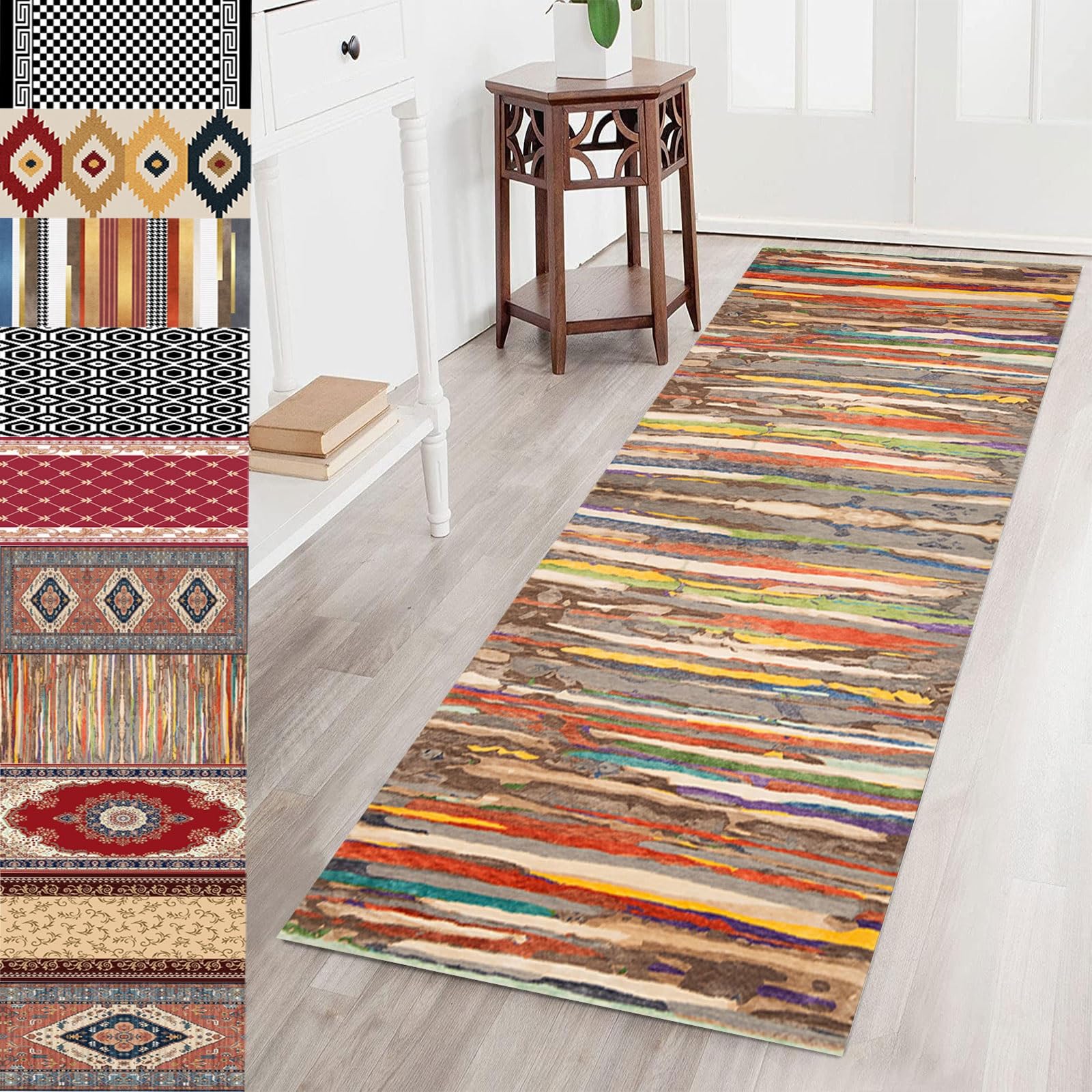 Alfombra de cocina antideslizante que evita resbalones con tejido lavable de 90x140