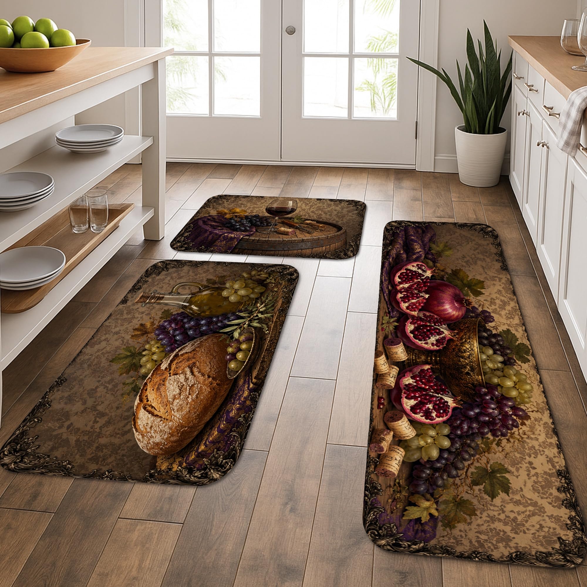 Tapis de cuisine pour sol fatigué lot de 3 tapis de cuisine confortables fruits