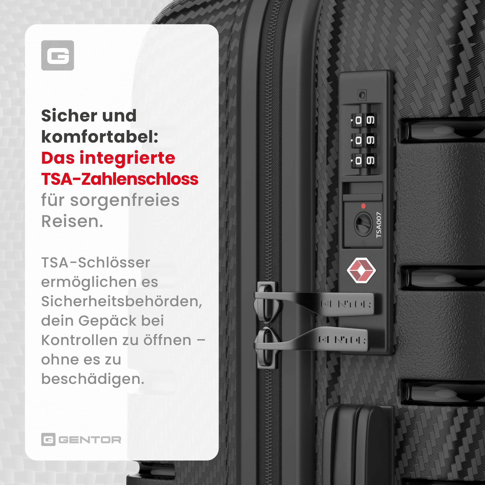 GENTOR Reisekoffer groß XL mit Rollen – Hartschalenkoffer 74x49x29 cm – Trolley Koffer mit TSA-Schloss, 4 Leise Rollen, Stabil & Leicht – Rollkoffer für Aufgabegepäck & Urlaub (Schwarz)