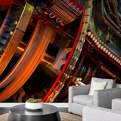 Miniatura 11 de wall26 - Muchos engranajes metálicos oxidados antiguos o piezas de máquina - Mural de pared extraíble | Papel tapiz autoadhesivo grande - 66x96 Obra