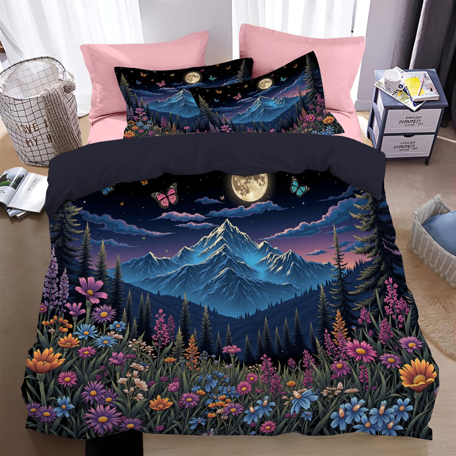 Housse de couette fermeture éclair 240x260 pour lit double adulte