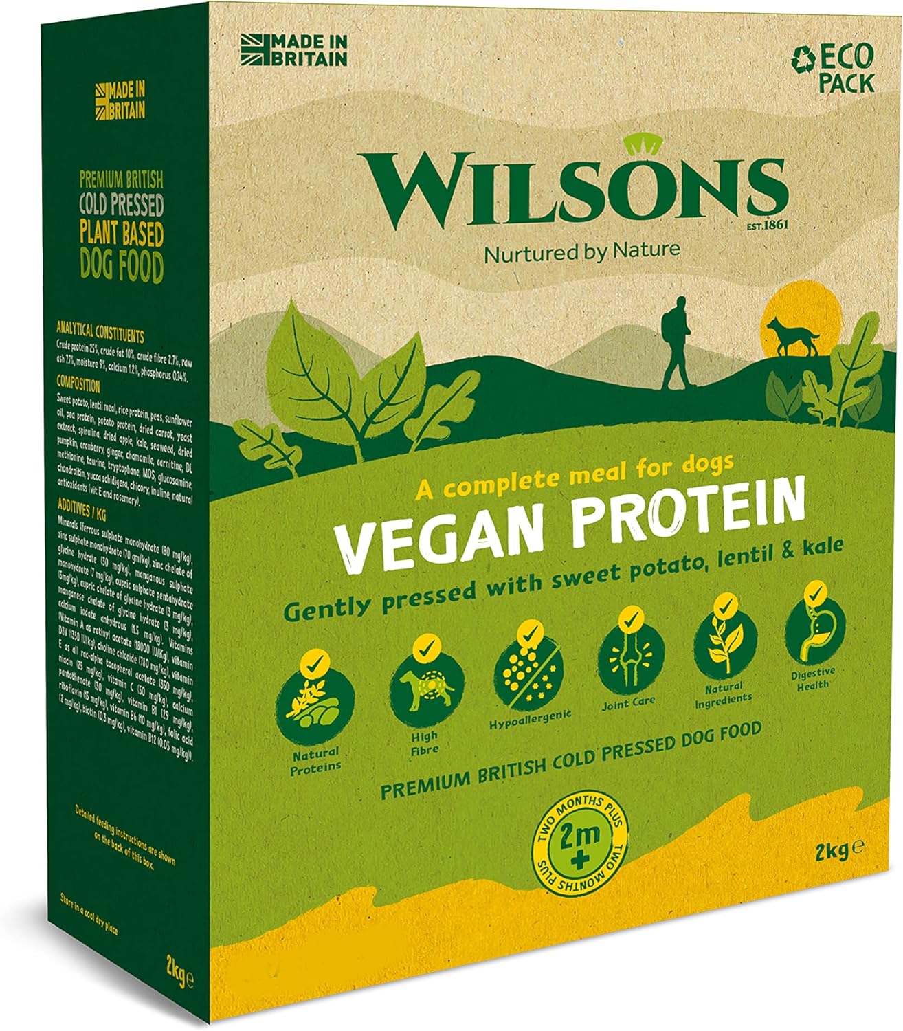 Wilsons Vegan Cold Pressed Dry Dog Food, Wheat Free, High Protein