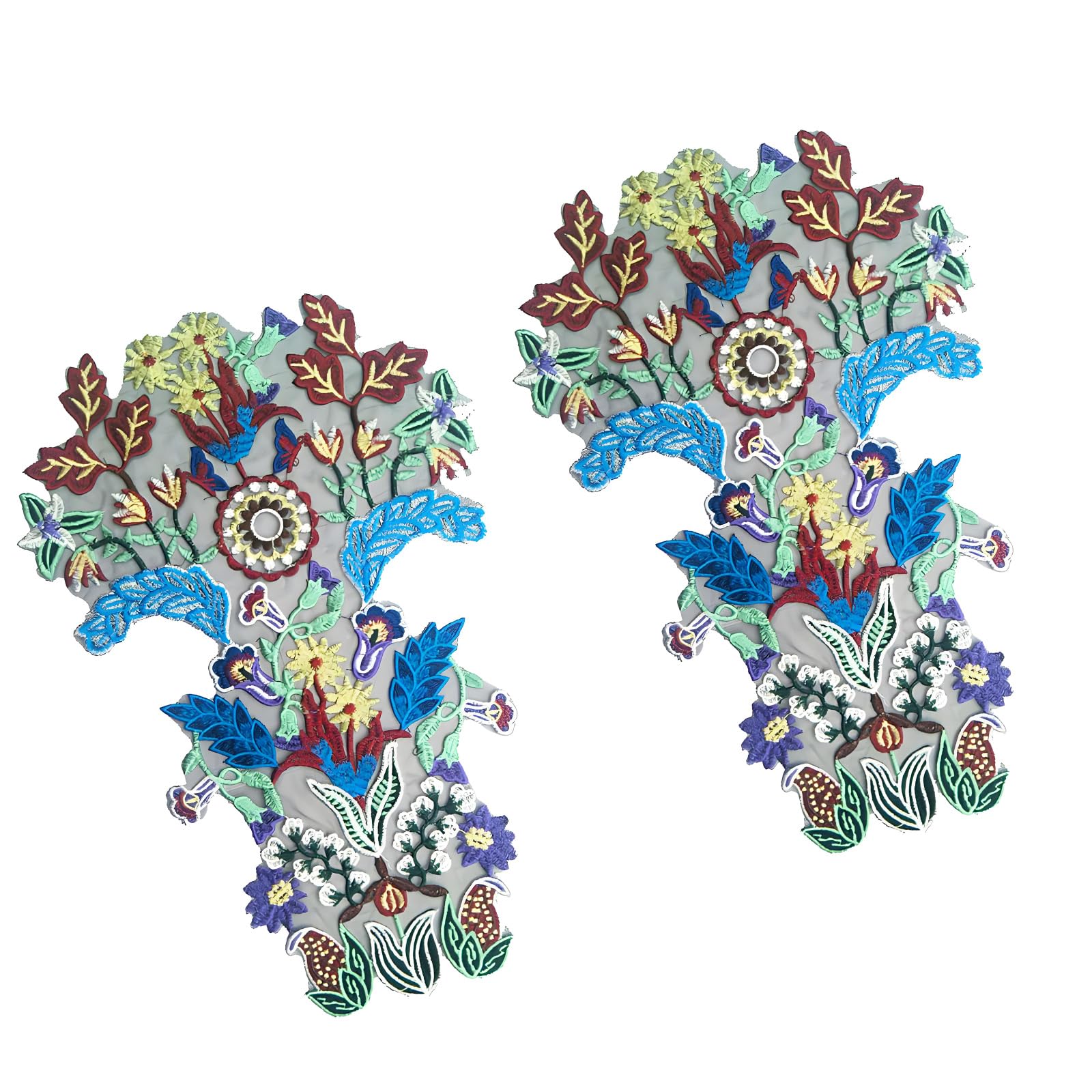 Textile Accent Embroidered Applique, Floral Sew-on Design for Clothing Embellishment, Dress Styling, and Sewing Floral Embroidery Applique Clothing Embellishment Blouse Trim Dress Accent Sewing