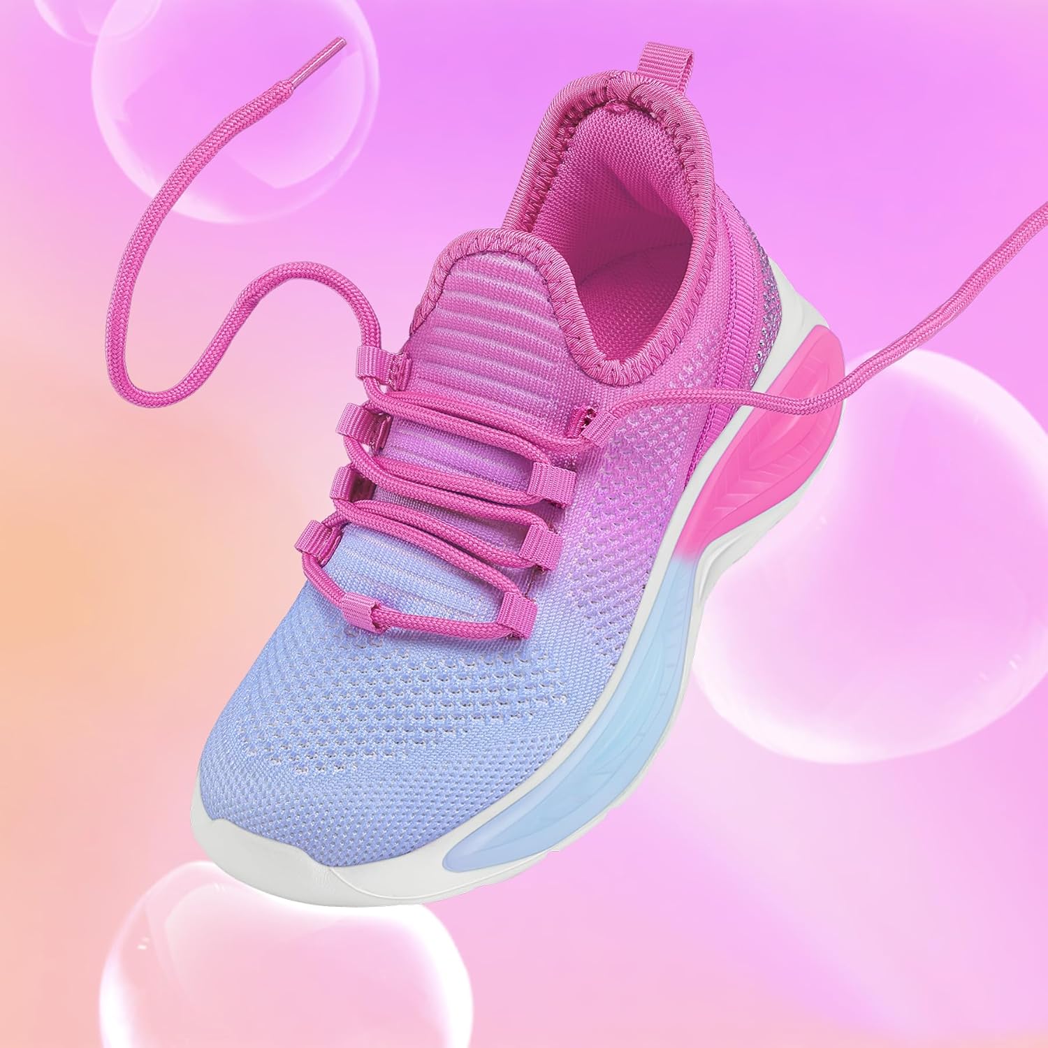 RUNSIDE Girls Lightweight Sneakers Kids Lace-up Tennis Running Shoes, Breathable Walking Shoes for Toddler/Little Kid/Big Kid - Image 3