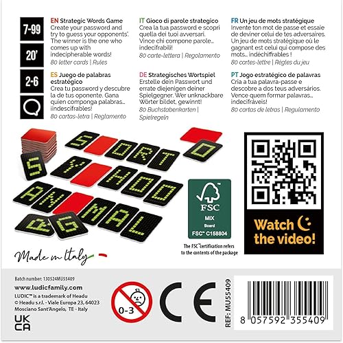 Miniatura 2 de Ludic Contraseña - Juegos de mesa familiares para adultos y niños a partir de 6 años, 2 a 6 jugadores, juego de fiesta de palabras familiares,