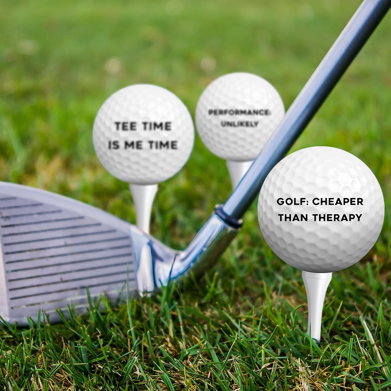 MiniInflat 12 Pcs Funny Golf Balls and Tees Set with Gift Box Golf Accessories for Men Dad Grandpa Golfers Perfect Father's Day Birthday Gift