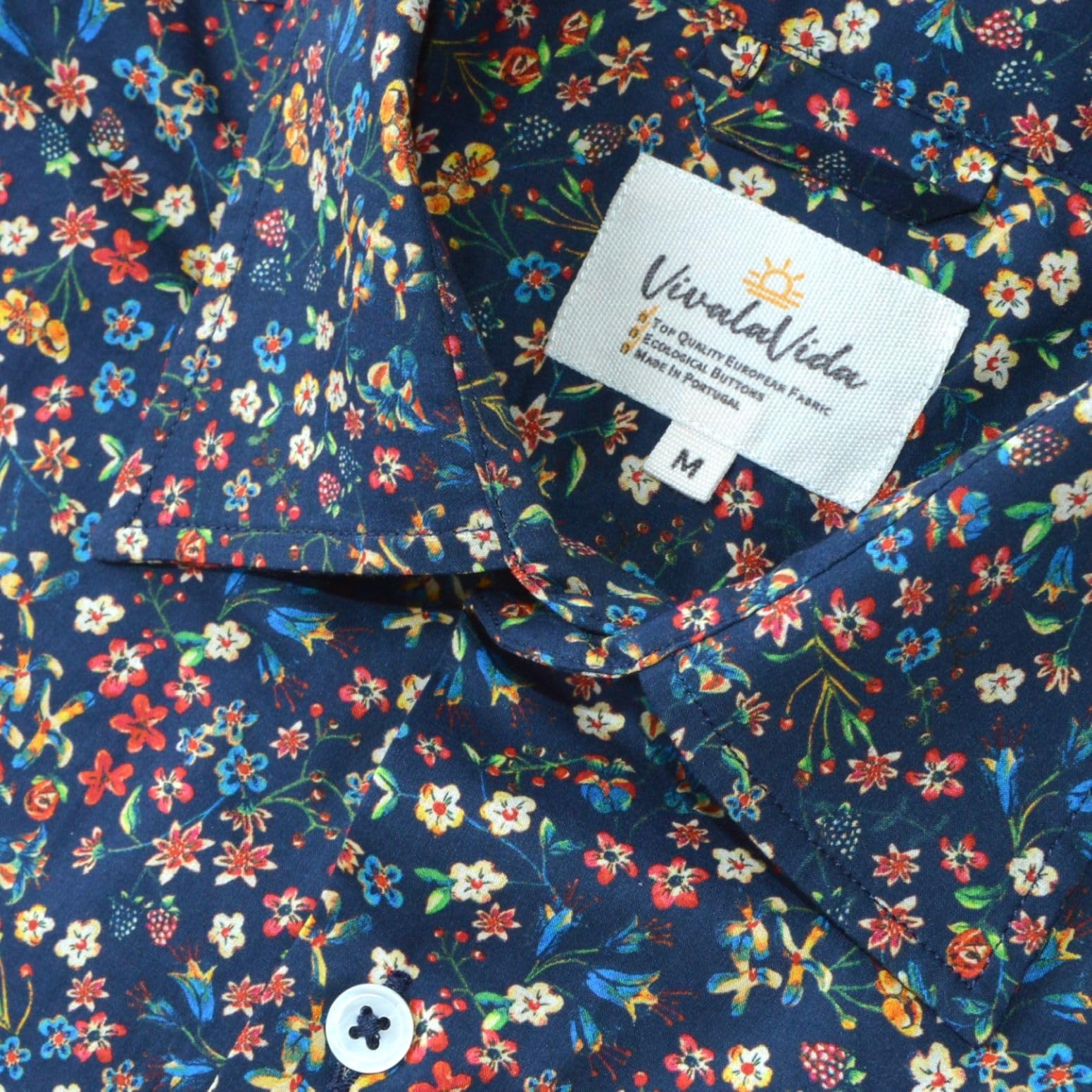 Camicia Bambino Manica Lunga Cotone - Collo Mao - VivalaVida Stampa Floreale Liberty - Camicia Fiori - Padre Figlio -Taglie 2-11 anni