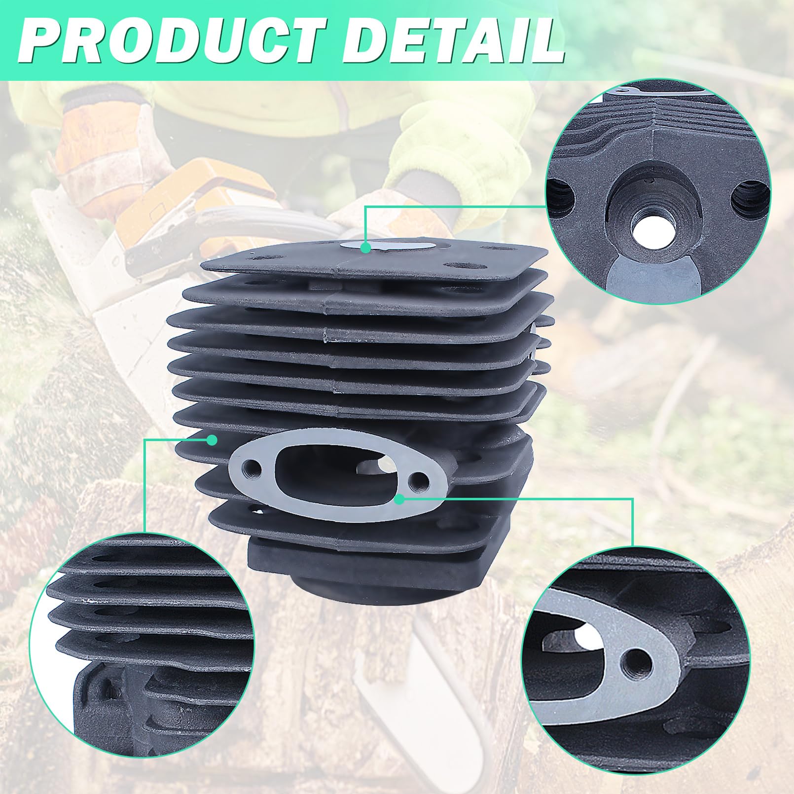 Adefol 54mm Cilindro Pistone Guarnizione Kit per Husqvarna 288XP 181 281 288 Motosega con Collettore di aspirazione Valvola di decompressione Choke Rod Catena Piatto da Bar per 503506301 503 90 74-71