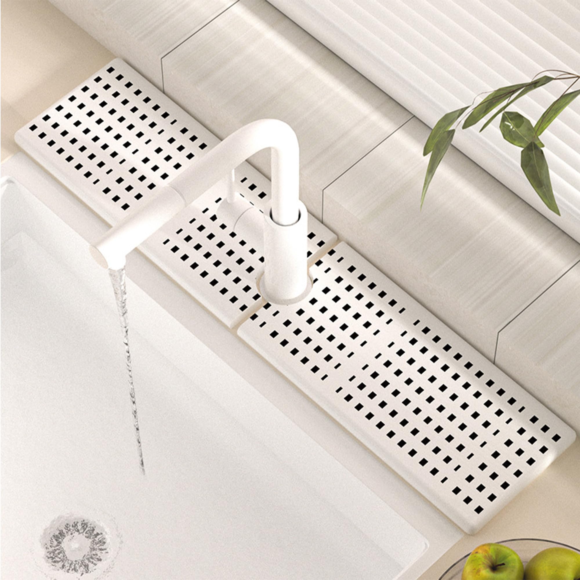 Kieselgur-Spülbeckenmatte 60 X 9,9 Cm – Schnell Trocknend, Saugstark, Für Küche & Bad, Weiß