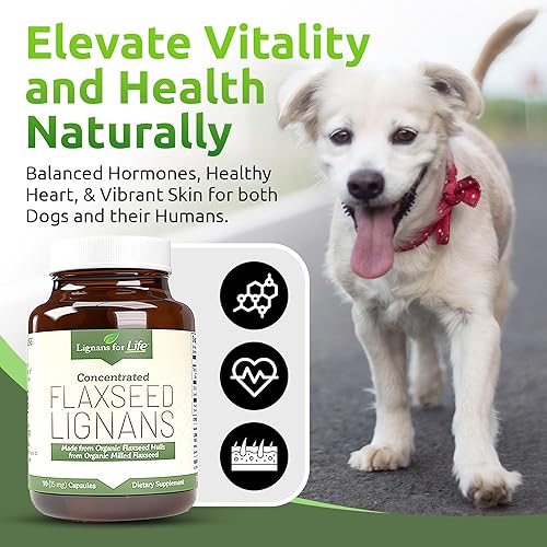 Miniatura 4 de Lignans for Life Lignanos de linaza para perros y personas, 15 mg - 90 cápsulas - Apoyo hormonal natural