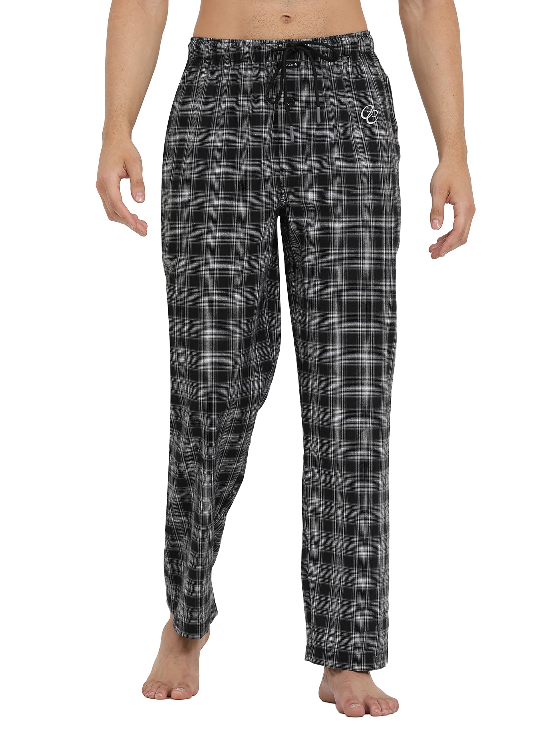 Chillin Comfy Men's 100% Cotton Broadcloth Pajama Pant with Elastic, Drawstring and Pockets