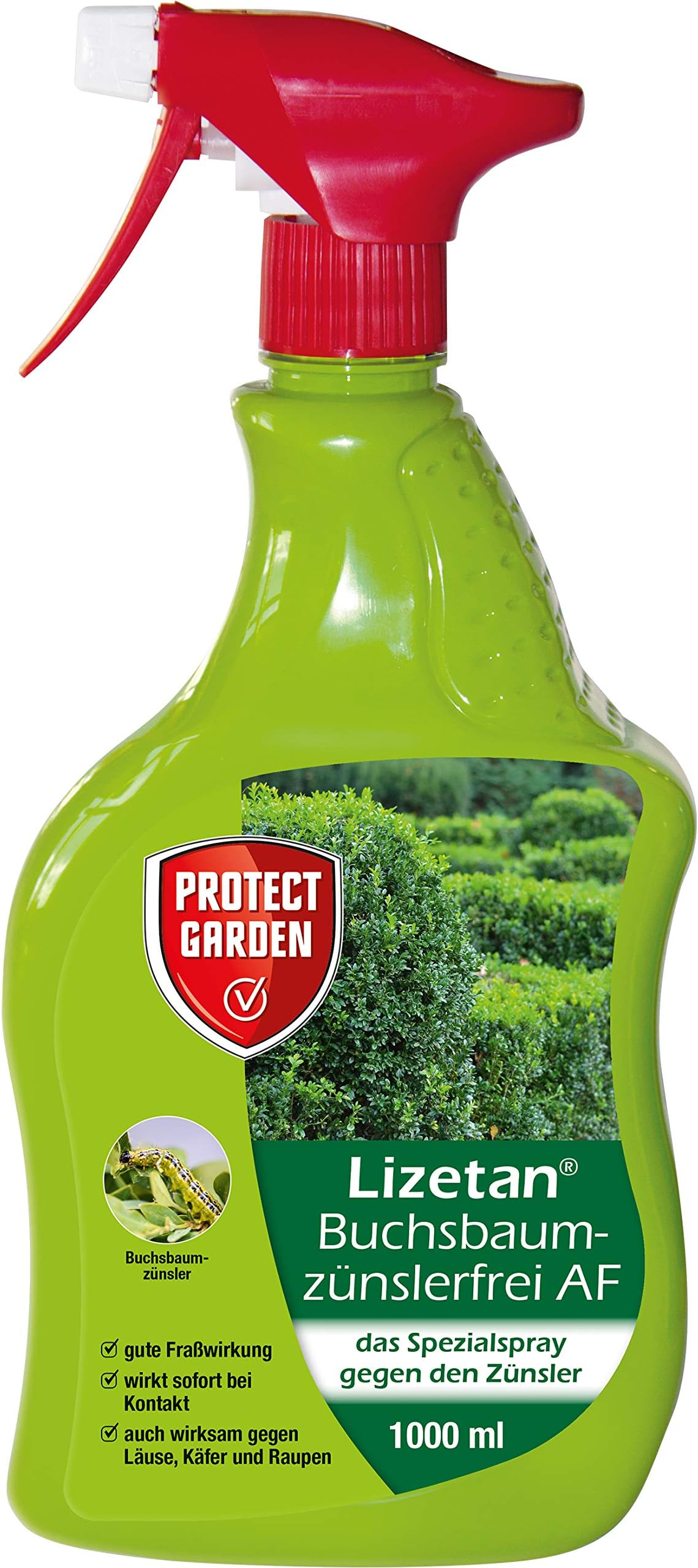 PROTECT GARDEN Lizetan Boxwood Moth Free AF, Ready-to-Use Spray Against Boxwood Moth 1 Litre