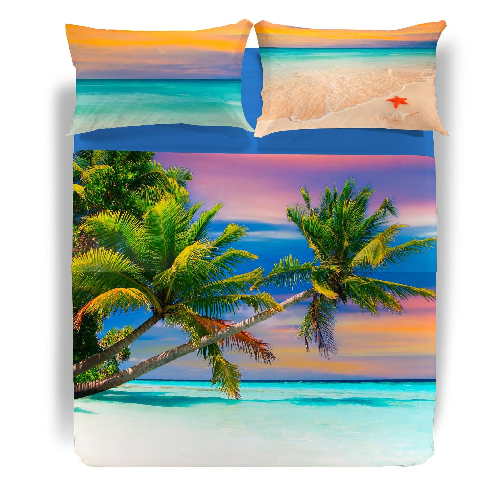 Lenzuola Copriletto Caleffi Caraibi - Cotone, Matrimoniale, Design Italiano, Sogni Di Viaggio - Foto 10