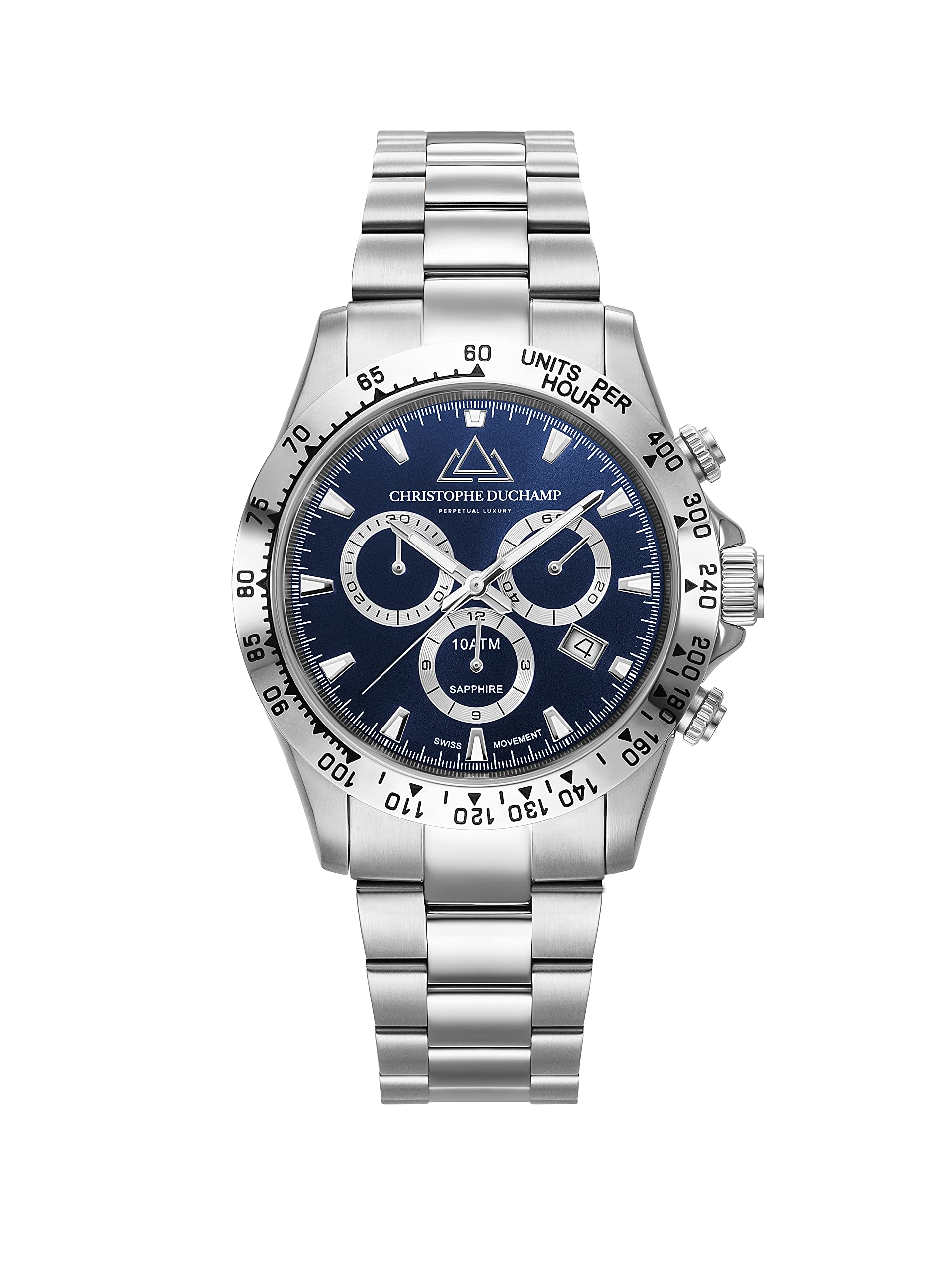 Christophe Duchamp Grand Mont Cd7101 4 Gents Watch, Silver Tone