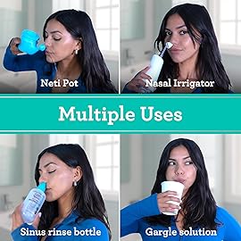 GuruNanda PreMixed Saline Packets for Nasal Rinse (8 Count), All Natural Sinus Rinse Packets to Help with Allergies & Congestion Relief, 0.08oz Each