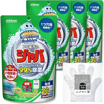 Scrubbing Bubbles Bath Pot Cleaning Agent for Single Hole, 5.6 oz 160 g x 4 Pieces, Includes Gloves, Bathtub, Detergent, Cleaning, Plumbing, Dirt, Bulk