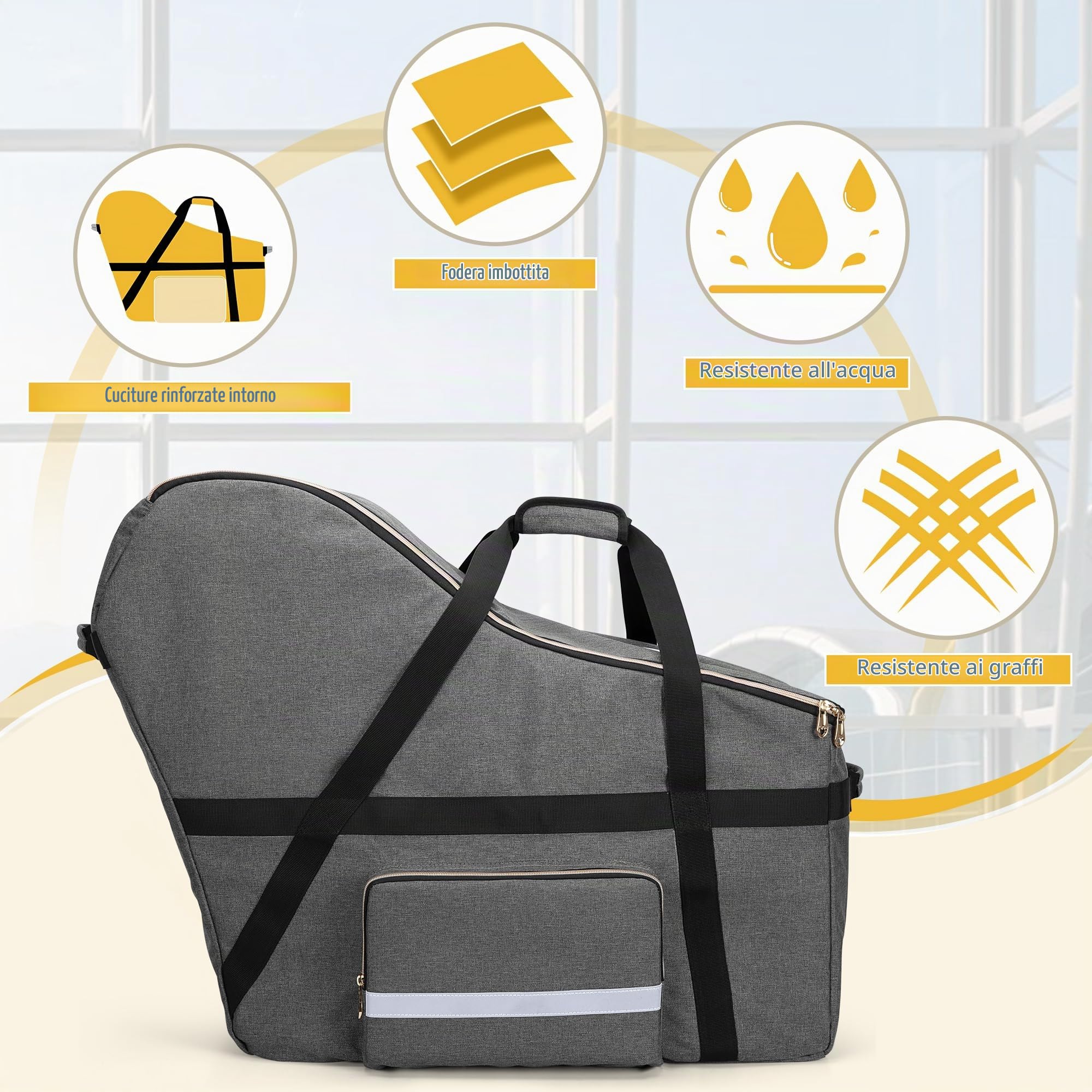 Teamoy Borsa da Viaggio per Seggiolino Auto, Grigio (Solo Borsa) | Borsa da Trasporto per Seggiolino Auto Compatibile con Tutti i Seggiolini Auto e Base Nuna Pipa