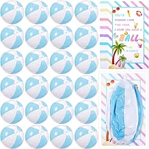 MiniInflat 24 Set 10 Inch Inflatable Beach Balls Bulk Jumbo Big Beach Balls for Kids Summer Swimming Party Favor Water Games Supplies End of Year Student Gifts from Teacher
