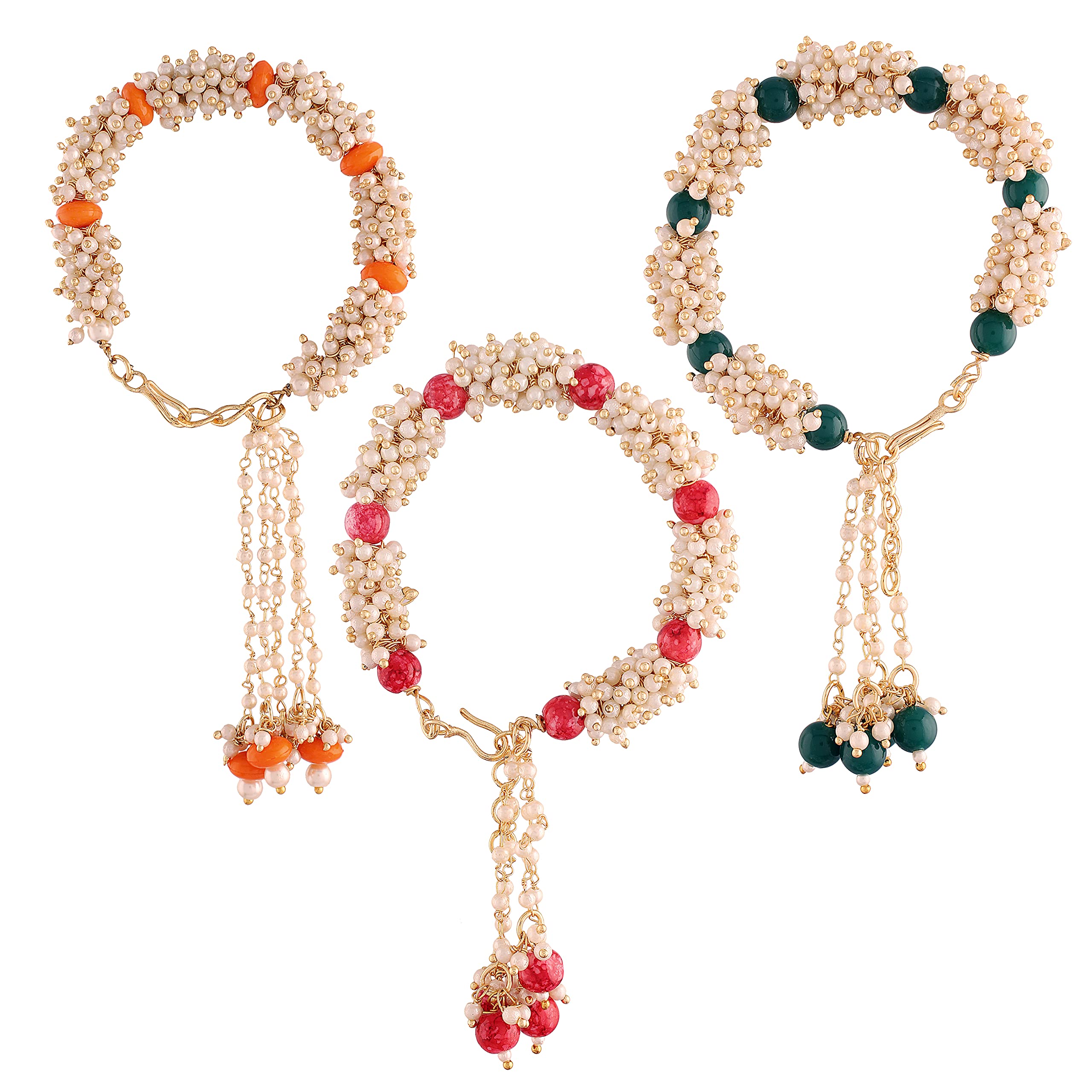 I Jewels Designer Pearl Hanging Bracelet For Bhabhi/Sister (R011-23Lco) (Pack Of 3 Pcs) (B0999JFQ7N) Amazon Price History, Amazon Price Tracker