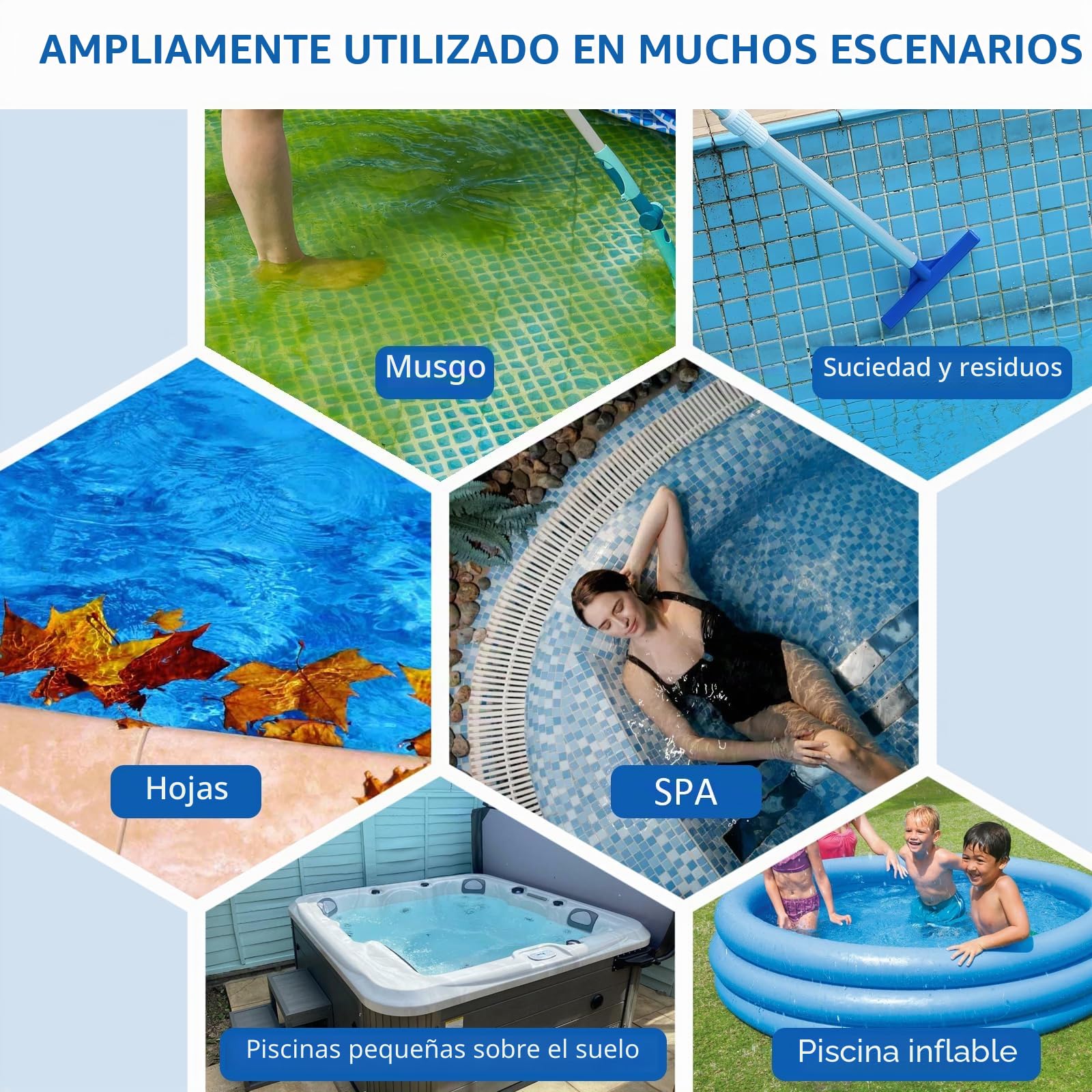 Aspirador de piscina 3 en 1 con batería, aspiradora de piscina con varilla telescópica, aspiradora de mano para piscina, duración de hasta 90 minutos, limpiador inalámbrico para piscinas con filtro