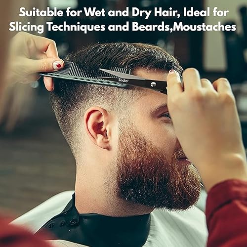Miniatura 7 de Tecto Tijeras de peluquero, tijeras profesionales de 6.6 pulgadas de acero inoxidable para cortar el cabello, tijeras de corte de pelo extra