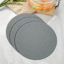 Pacote com 3 trivets - Conjunto de almofadas quentes para utensílios essenciais de cozinha, suportes de panela de silicone para panelas quentes, tapetes de mesa para bancadas de cozinha, flexível