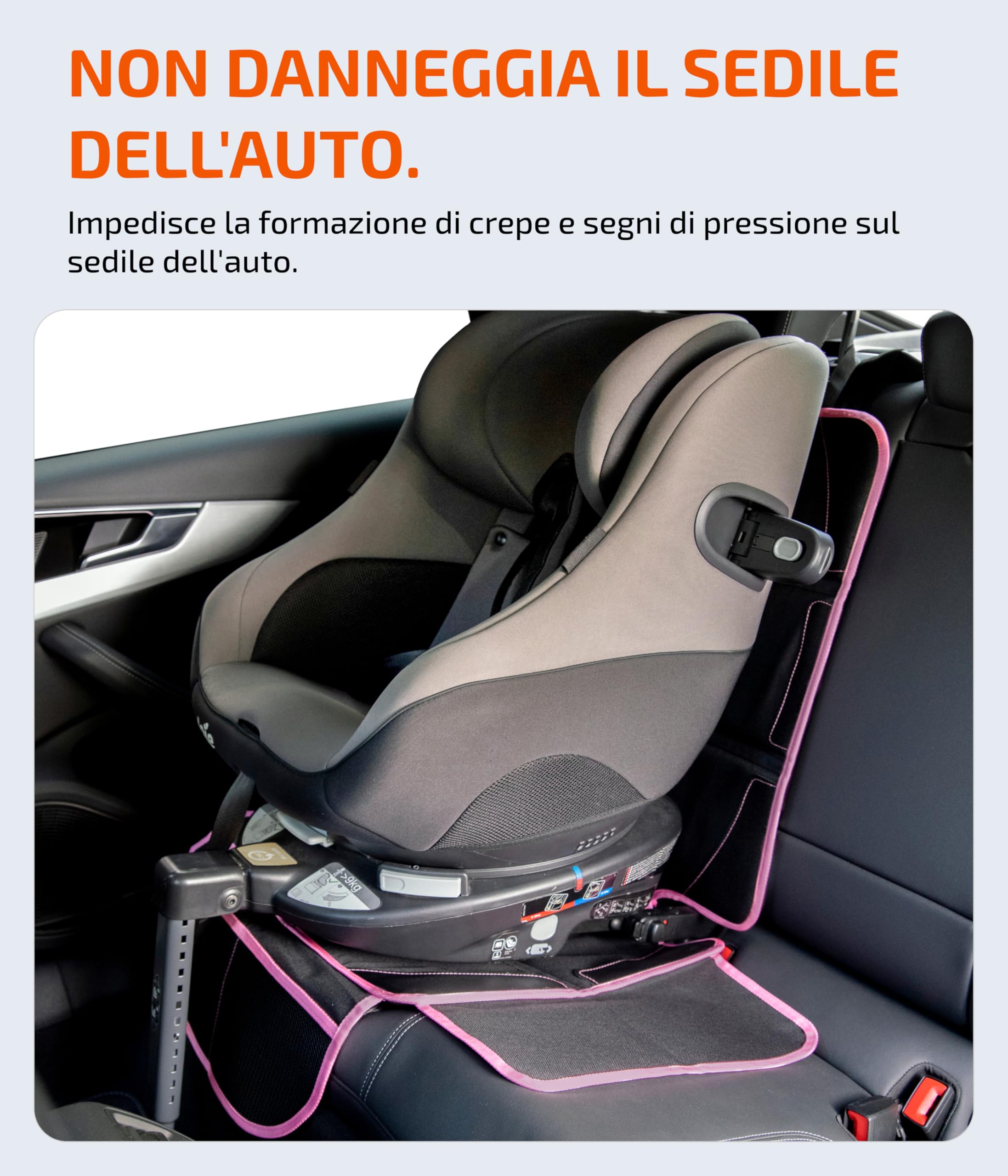 LIONSTRONG® Cuscino per seggiolino auto [adatto per Isofix] - Coprisedile per auto impermeabile - Universale Compatibile - Rosa