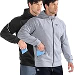 BROKIG Mens Light Zip Up Hoodie Workout Running Jacket | Full Zip Hoodie,Hidden Wasit Zip Pocket,Warm Coat,Lightweight Cotton Polyester,Hooded Sweatshirts,Mens Jacket Gym Workout